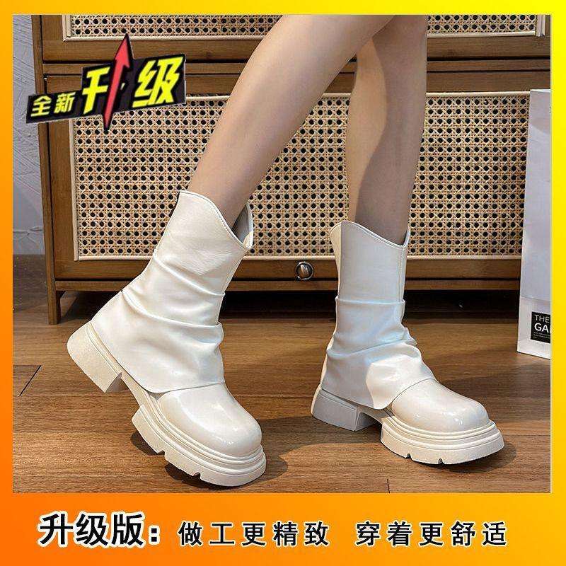 Осень и зима новая короткая обувь женские ботинки на толстой подошве повседневные дышащие тонкие ботинки модные универсальные ботинки Мартин