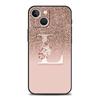 Чехол для телефона с розовой буквой, блестящий, для iPhone 17 16 15 Pro Max 11 12 13 14 7 8 Plus SE 2020 X XR XS, мягкий, черный