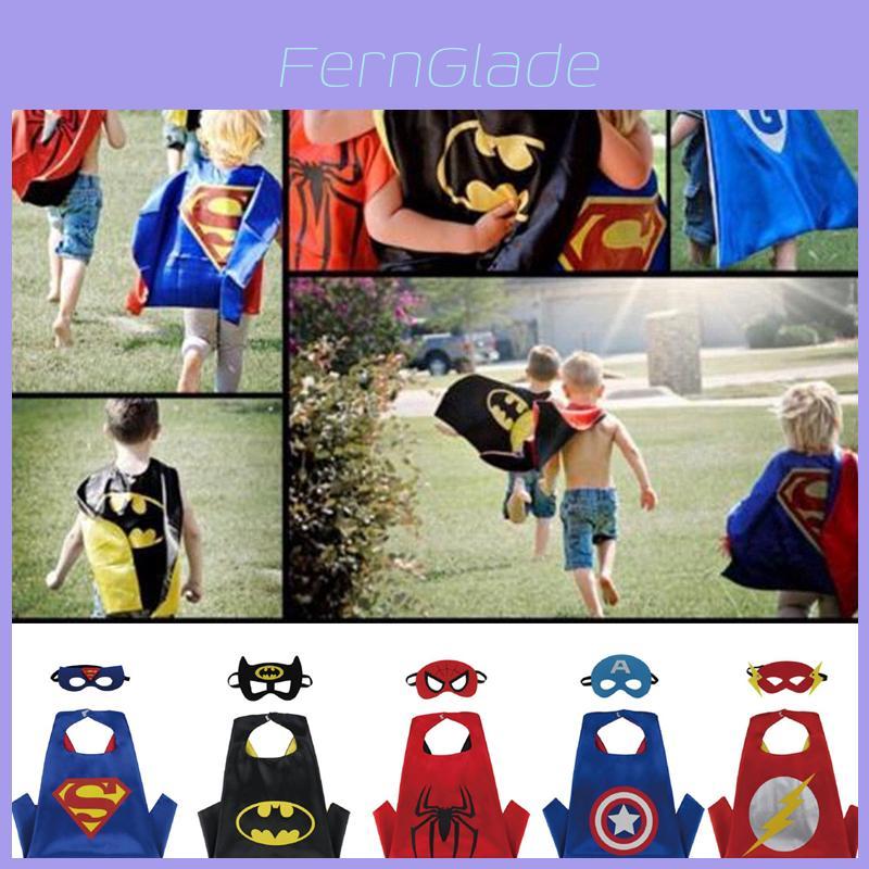 Marvel Anime Costume Cosplay Superhero Cloak And Mask Set For Kids Halloween Party
