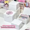 White Kpop Photocard Storage Box Idol Cards Photos Collection Box Jewelry Container ID Card Organizer Desktop Decor Supplies