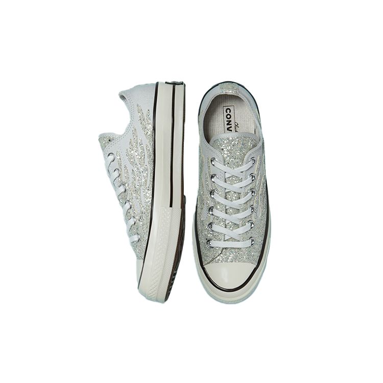 Converse 1970-е Chuck Taylor All Star Блестящие Холщовые Нескользящие Прочные Низкие Кеды для Скейтбординга Женские кроссовки Синие 569538C