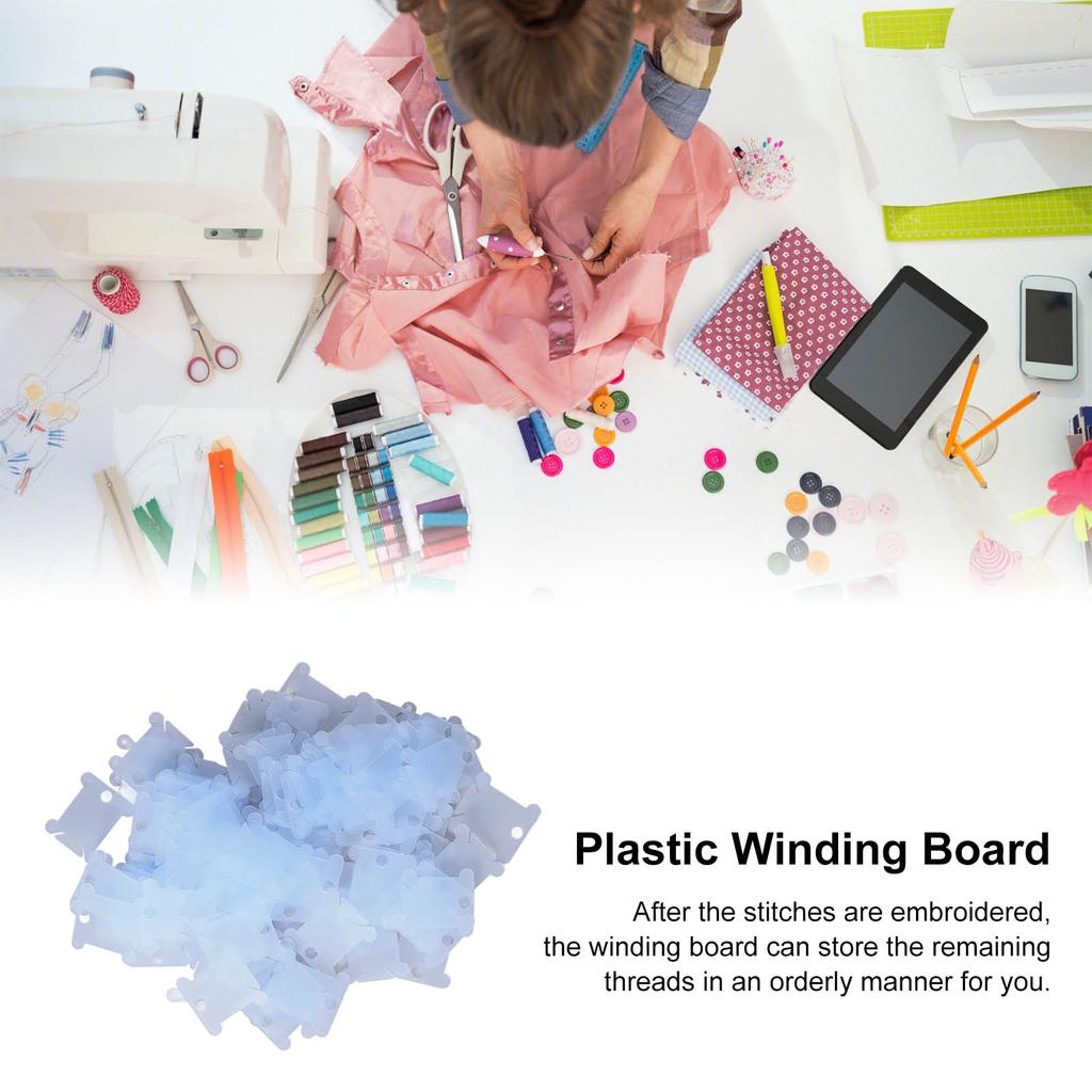 200Pcs Plastic Floss Bobbin Sorting Storage Function Beautiful Practical Household Sewing Thread Storage