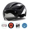 Cross-border Adult Sports Cycling Helmet Magnetic Goggles Outdoor Road Bike Cycling Helmet with Tail Light