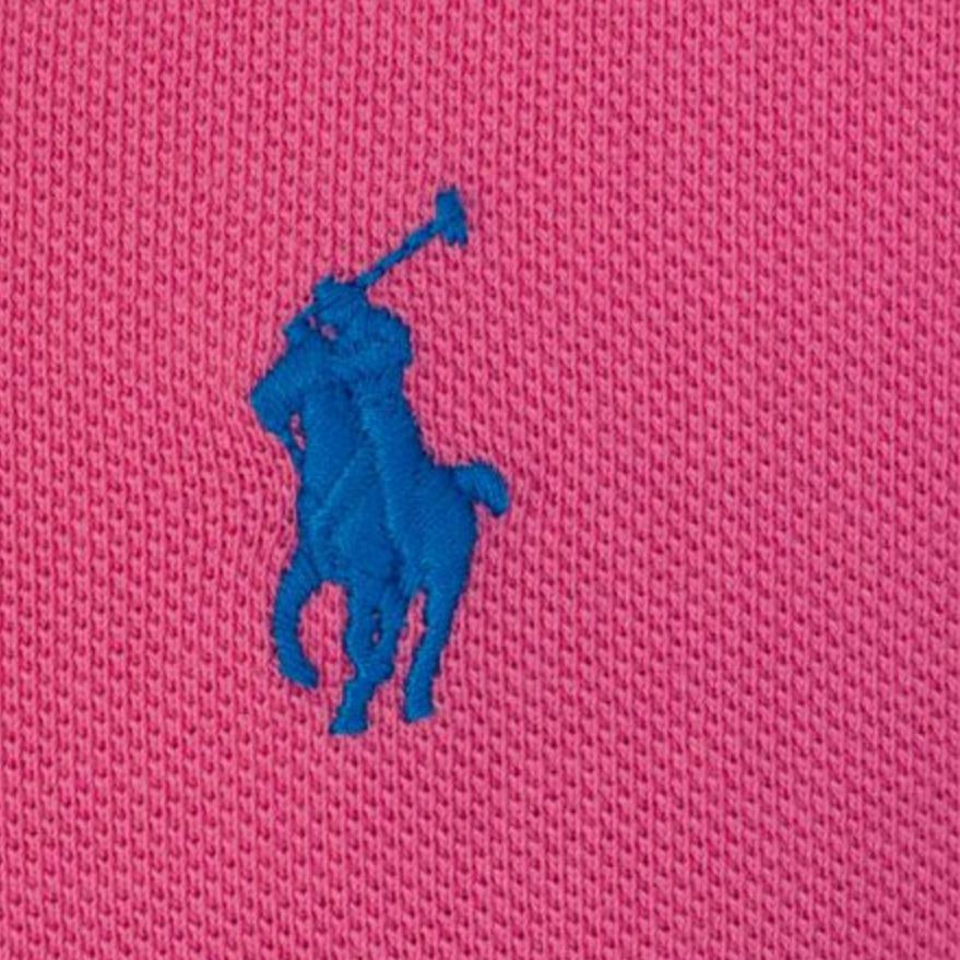 Polo Ralph Lauren Повседневная однотонная рубашка поло с коротким рукавом и вышитым логотипом для мужчин, розовая 710536856-245