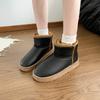 Новые 2024 Горячая Распродажа Универсальные Однотонные Телесные Ботинки Темперамент Плоская Удобная Женская Зимняя Обувь Толстая Подошва Кожа Теплые