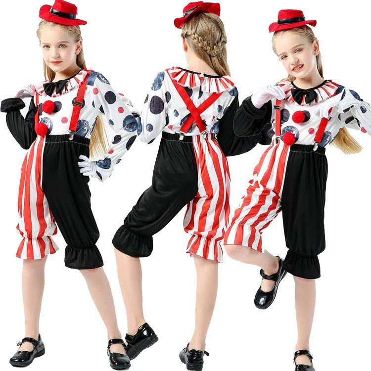 Halloween June 1 Children's Clown Costume Circus Soul Clown Holiday Party Dress Up Costume