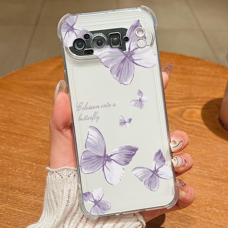 Butterfly Pattern Clear TPU Phone Case For Google Pixel 9 Pro Pixel 9 Pro XL Soft Silicone Transparent Cover For Google Pixel 9A