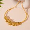 Эстетическое ожерелье-чокер в виде листа, золотого цвета, нерегулярное, преувеличенное, свадебное колье