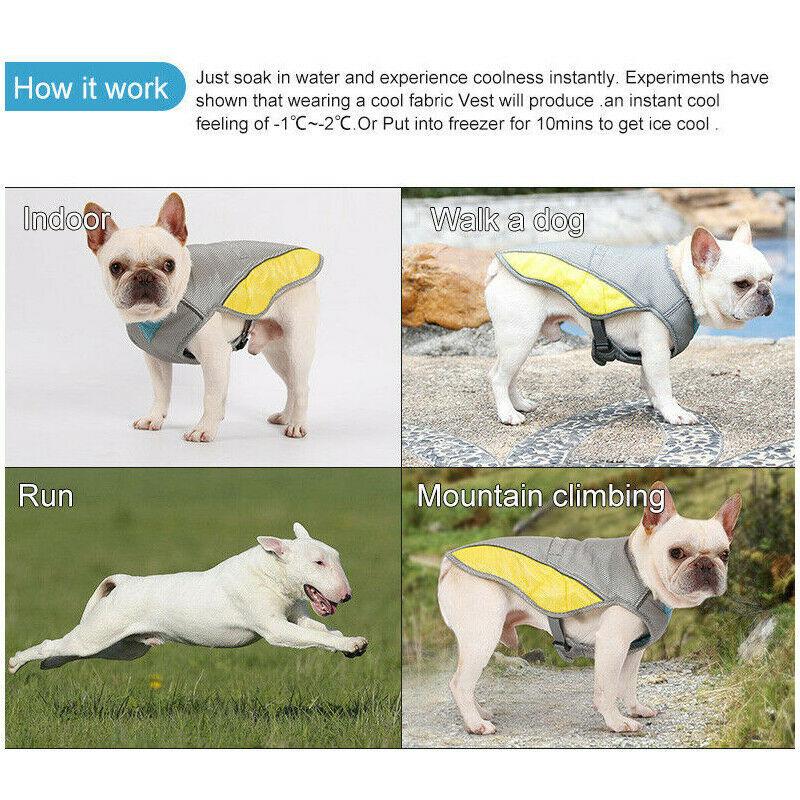 Летний охлаждающий жилет для собак, куртка-холодильник, дышащая, регулируемая, светоотражающая