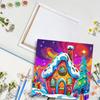 Christmas Snowhouse Framed Paint By Numbers Kit For Beginner Starter Kits Acrylic Paint Canvas Drawings For Adults Picture On Numbers For Home
