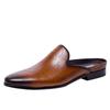 Fashion Luxury Men's Slippers Genuine Leather Loafers Men Moccasins Casual Non-slip Man Shoes Italian Summer Fashion Half Shoes For Men