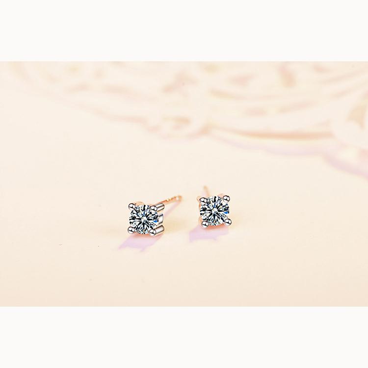 Back Hanging Zirconia 1 Pairs Shiny Zircon Stud Earrings for Women Vintage Wedding Jewelry Classy and Elegant Trendy Girl Gift