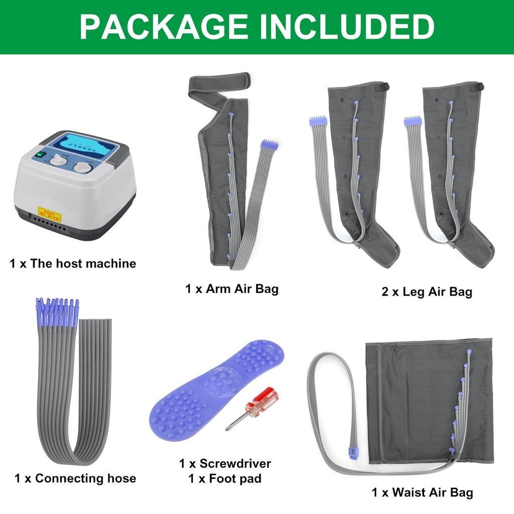 Электрический прессотерапия, воздушный компрессионный массажер для ног, ног, вибрация, инфракрасная терапия, пневматический массажер для талии, пневматическая воздушная волна, давление