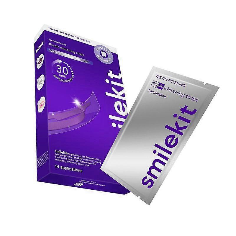 Purple Teeth Whitening Strips Gentle Formula For Daily Use Enamel Safe Instant Brightening Effect For Sensitive Teeth
