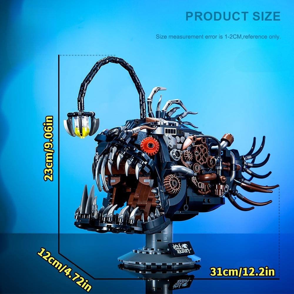 1038 деталей MOC Механический фонарь Рыба Строительные блоки для детей В наличии MOC Модель для сборки Кирпичи Игрушки Детский Рождественский подарок