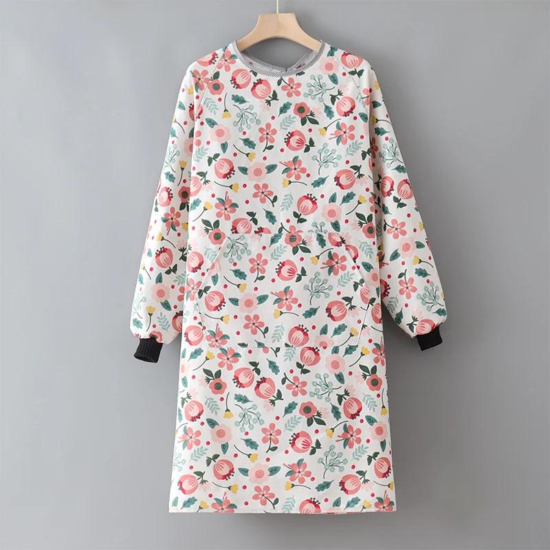 Фартук из масляной ткани, модный холщовый кухонный фартук для дома с длинным рукавом, прочная женская верхняя одежда, рабочая одежда