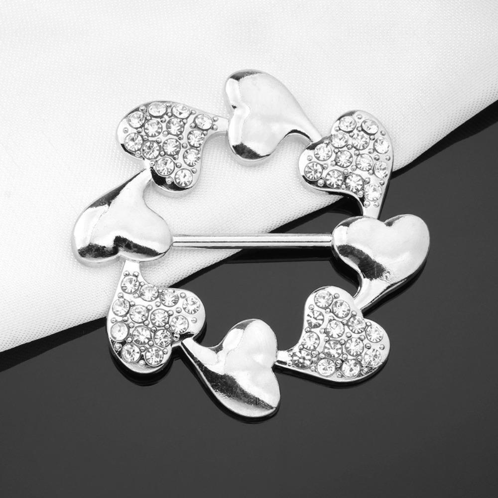 Luxury Brooches Crystal Shirt T-shirt Fixed Holder Jewelry Accessories Ring Clip for T-Shirt Party