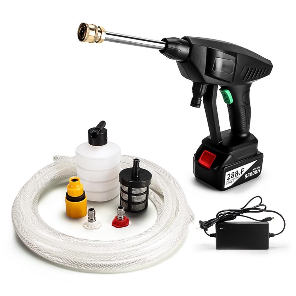 Беспроводная автомойка 88000 мАч 30 бар Водяной пистолет для мойки автомобиля под высоким давлением Портативная мойка высокого давления Пена для аккумулятора Черный