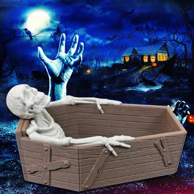 Готический держатель для конфет на Хэллоуин, коробка для конфет в форме гроба с 3D фигуркой скелета, жуткий