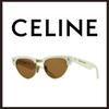Б/у Новые Неиспользованные Солнцезащитные Очки Celine Старый Логотип Лососево-Коричневые Слоновая Кость Очки Кошачий Глаз