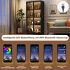 Glasvitrine LED-Lichtern 2er-Set, doppeltürige Schwarz viel Stauraum, Modern Einlegeböden, Bücherschrank Standvitrine Wohnzimmer Büro
