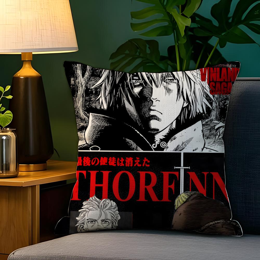 Мультфильм Комикс V-Vinland Saga ПК 3 Наволочка Наволочка из натурального льна Двусторонняя Декор Наволочка для дивана Домашний Декор