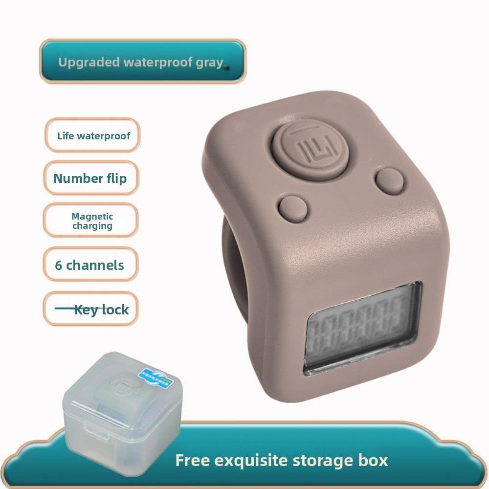 Mini Waterproof Lap Counter 6 Digits Number with Led Display Finger Counters Rechargeable Handheld Tally Counter for Swim Laps 1