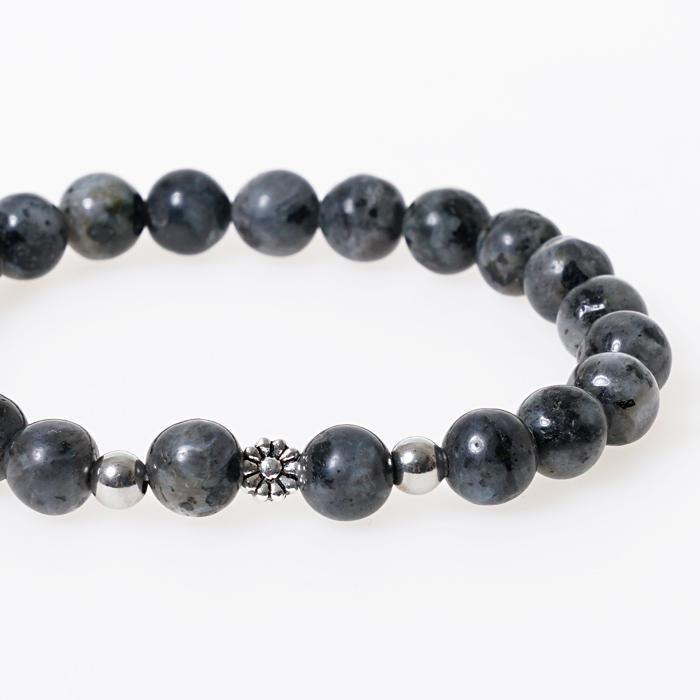Серебряный парный браслет Jbans Classic с серым нефритовым камнем (C1701-Ac341Gr)