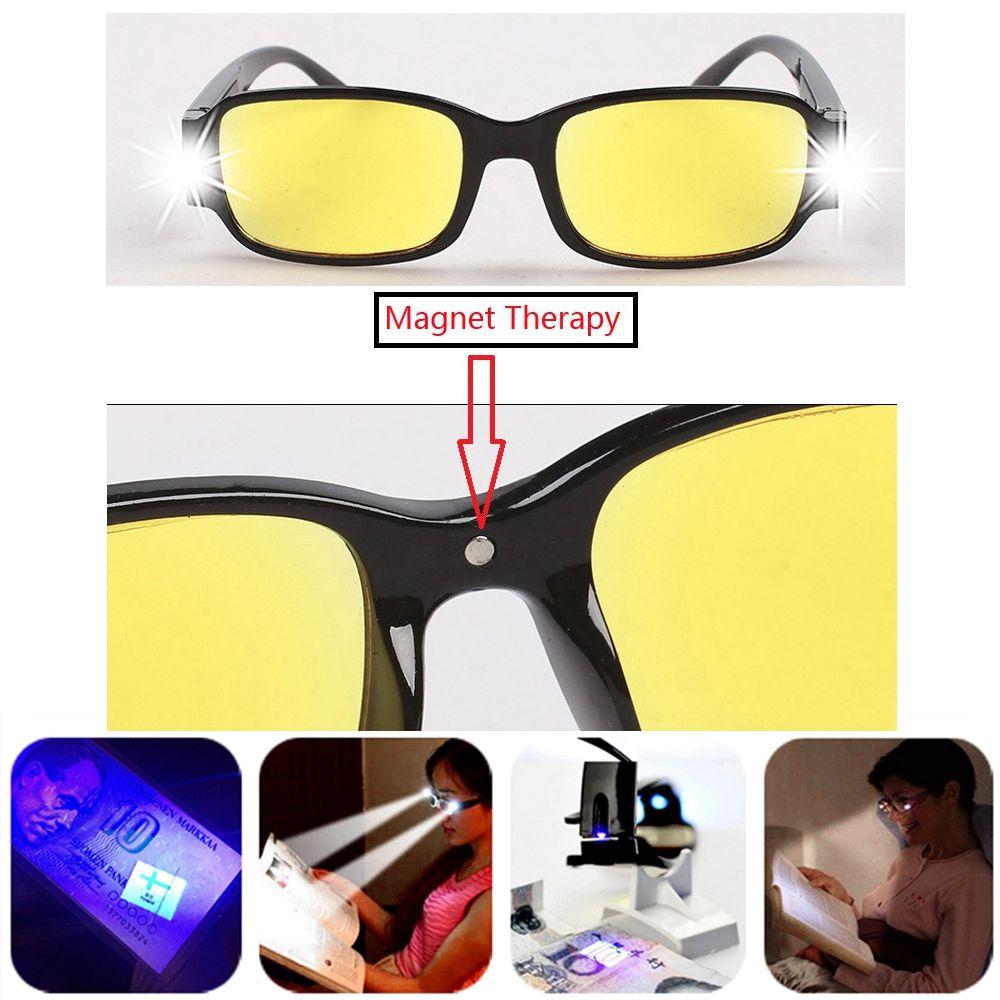 Computer Goggles Clear Yellow UV Protection Night Presbyopic Glasses Reading Glasses LED Light