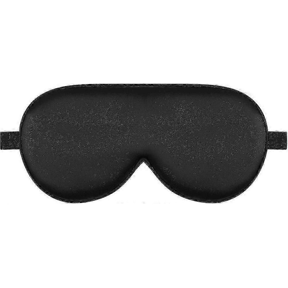 Organic Mulberry Silk Sleep Mask Feather Light and Cloud Soft Eye Cover for Sleeping, Gender-Neutral (Black)