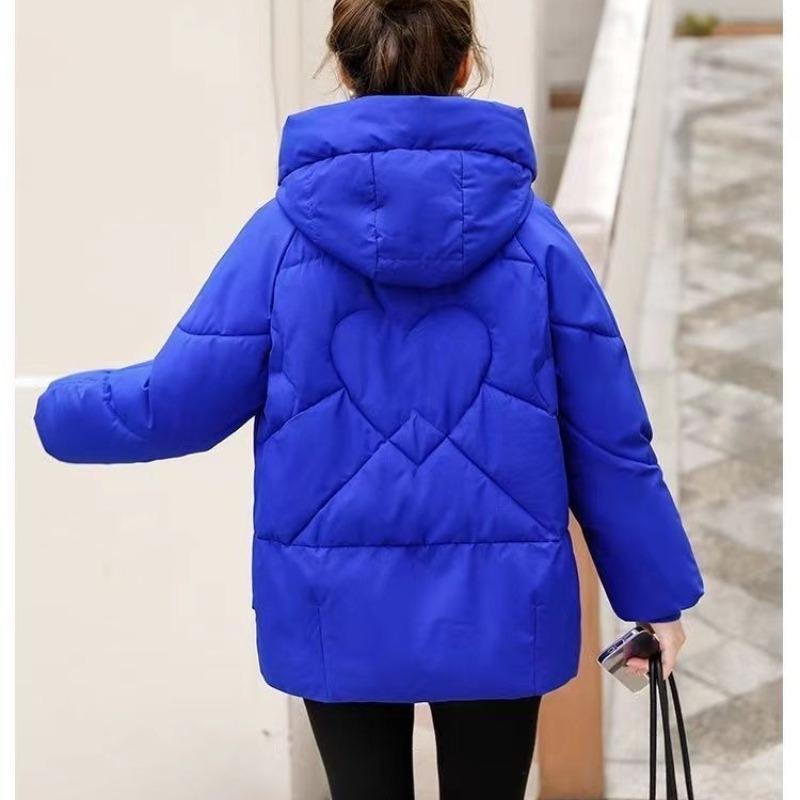 Зимняя женская теплая толстая куртка с капюшоном, повседневная свободная куртка с хлопковой подкладкой, верхняя одежда средней длины