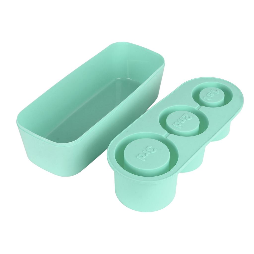 Silicone Ice Cube Tray Easy Release Ice Cubes Maker with Spill Resistant Removable Lid Bin for Cocktail Tea Coffee Cyan