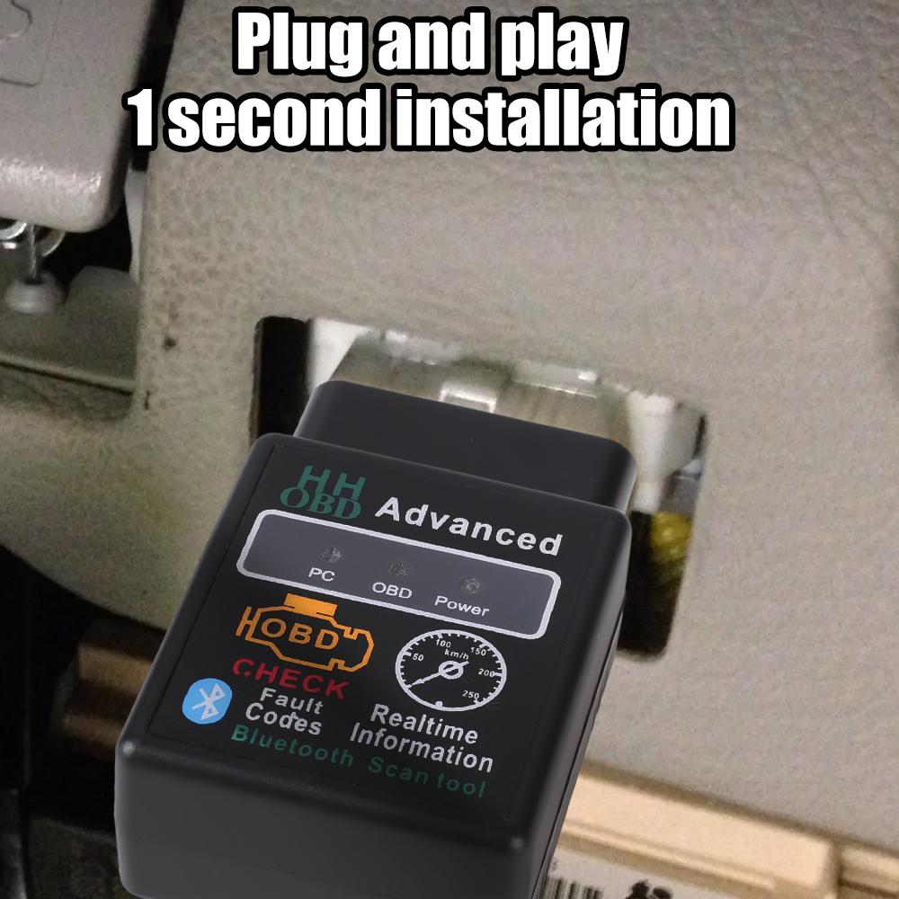 Автомобильный сканер OBD2 Bluetooth-детектор неисправностей Bluetooth-совместимый считыватель кодов Elm327 V1.5 Диагностический инструмент для Android IOS Windows