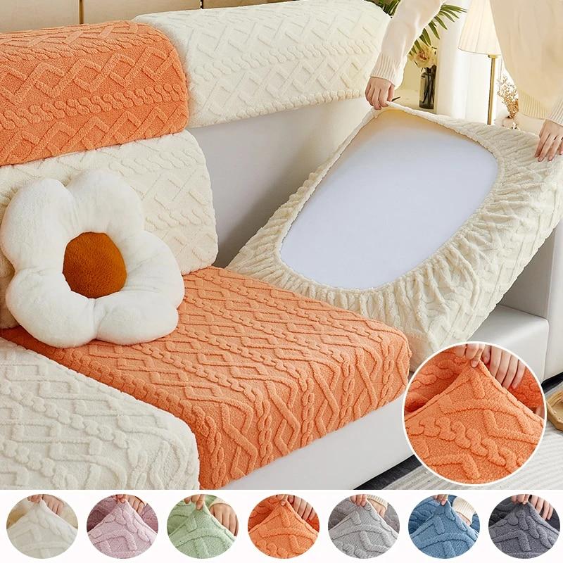 Плюшевый жаккардовый чехол на подушку для дивана, эластичные чехлы для дивана, защита для мебели для гостиной, регулируемый съемный чехол для дивана