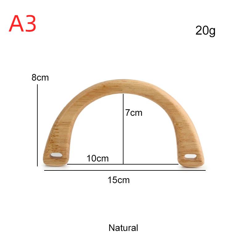 Lightweight Natural Wood Arch Bag Handle 1Pcs Replacement Accessory for Handmade Crochet Knit Bag Purse Making Crafts