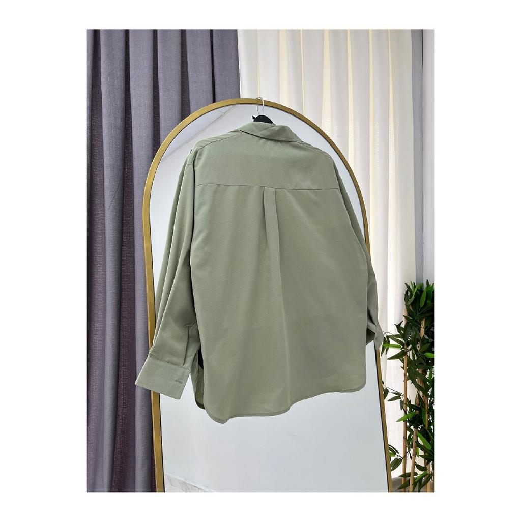 Рубашка с объемными рукавами Oversize, длинная базовая бежевая женская рубашка 010