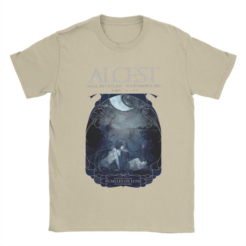 Мужские футболки французской группы ALCEST из чистого хлопка, винтажные футболки с коротким рукавом и круглым вырезом, футболка больших размеров