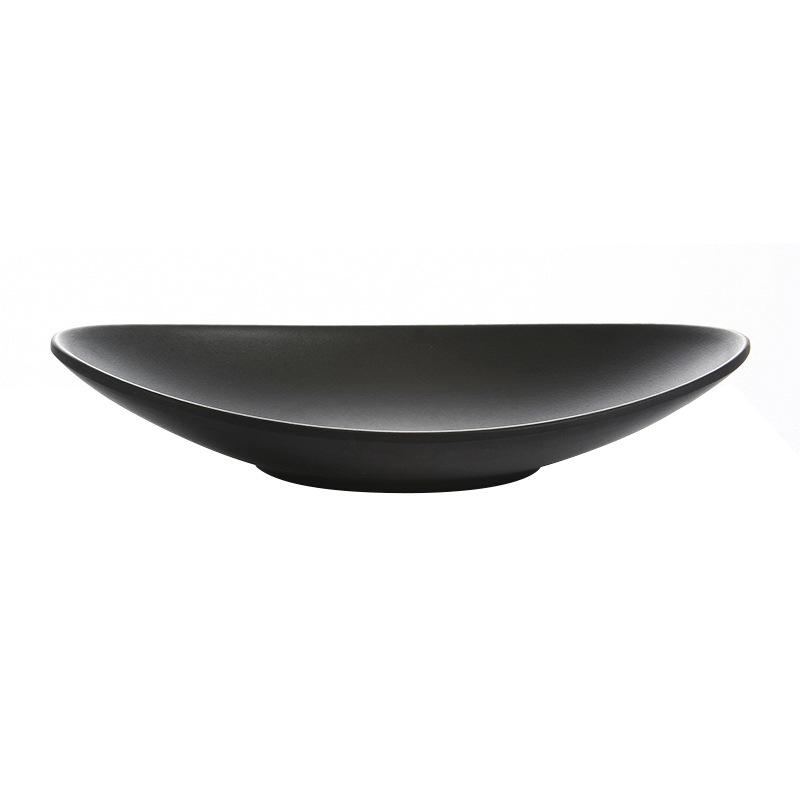 Oval Ring Decoration Black Serving Tray Fruit Candy Dessert Spice Container Food Tray Japanese Style Kitchen Storage Tableware