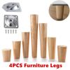 4Pcs 30-60cm Solid Wood Furniture Legs DIY Cabinet Legs Coffee Table Legs Furniture Accessories