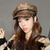 New Octagonal Hat for Women British Retro PU Leather Beret Showing Face Small Autumn and Winter Painter Hat Versatile Newsboy Hat