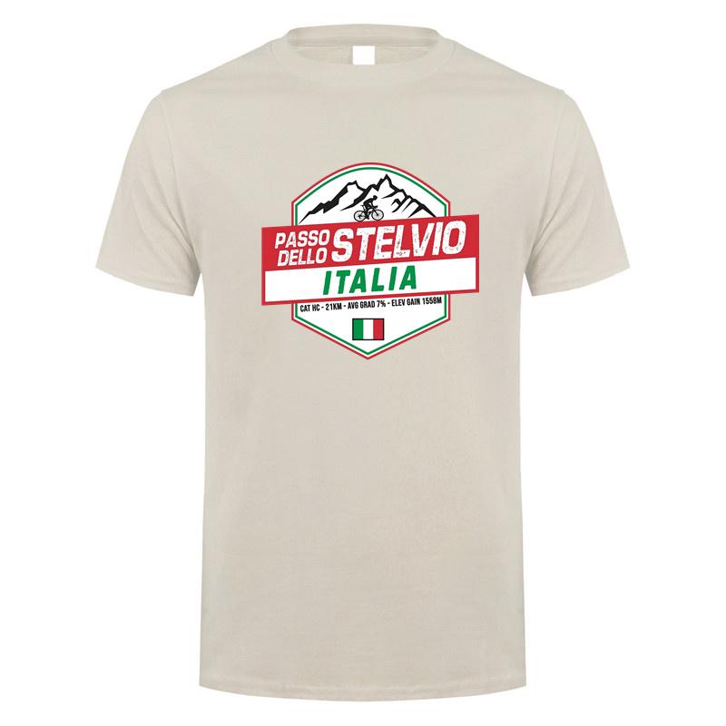 Passo Dello Stelvio Cycling Italy T Shirt Summer Fashion Unisex Unisex Short Sleeve Cool Streetwear Tops Cotton Unisexs Tshirt Dy196