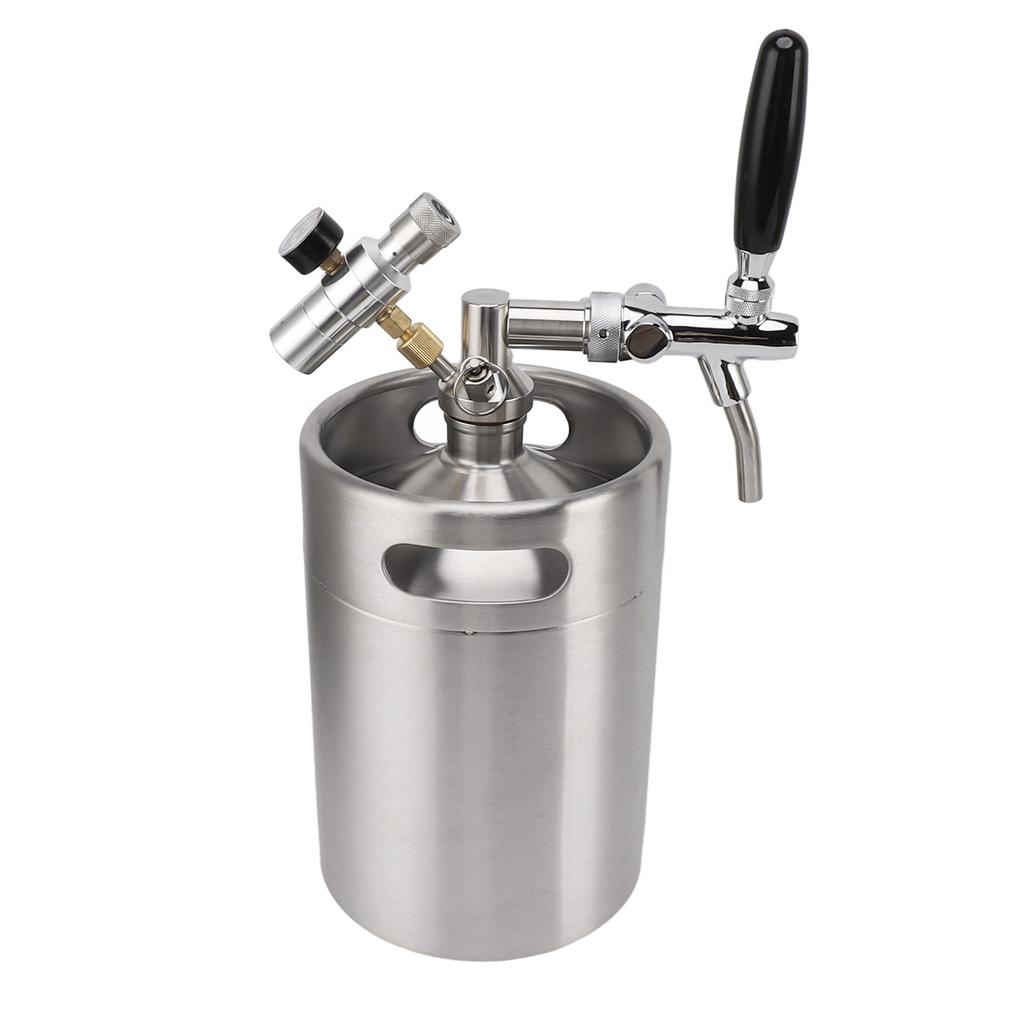 Мини-пивной бочонок Growler 5L из нержавеющей стали портативный домашний дозатор под давлением с 60PSI