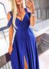 Long Dress With A Slot For A Wedding, Party, Gala, Shiny Maxi, Red