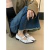 New Women's Retro Style Thick Heels Women Mary Jane Shoes Fashion Shallow Pointed Toe Single Shoes Ladies Comfort Office Pumps