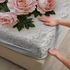 Комплект постельного белья из хлопка с вышивкой роз, белая цветочная расцветка, с наволочками, для спальни