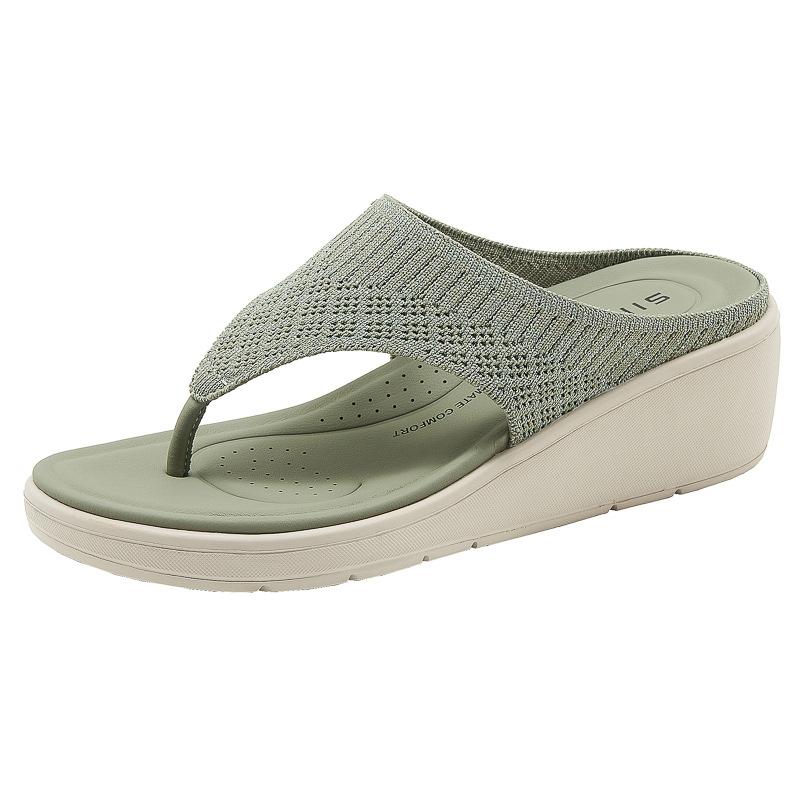 2025 Новые шлепанцы на танкетке Легкие Нескользящие Удобные Повседневные Спортивные Шлепанцы на подошве MD Повседневные Шлепанцы-вьетнамки Модные