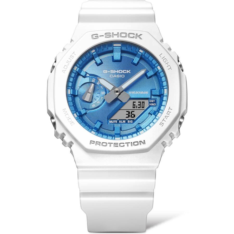 Casio Серия Dual Display с жидкокристаллическим дисплеем и стрелками Водонепроницаемые Ударопрочные Спортивные Кварцевый механизм Ремешок из смолы GMA-S2100WS-7APRGA-2100WS-7APR