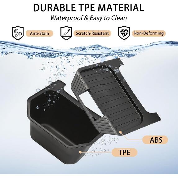 Rear Center Console Trash Can Garbage Bin For Tesla Model Y Juniper 2025 2026, Anti-Slip & Durable Under Seat Storage Box Organizer With Lid Cover