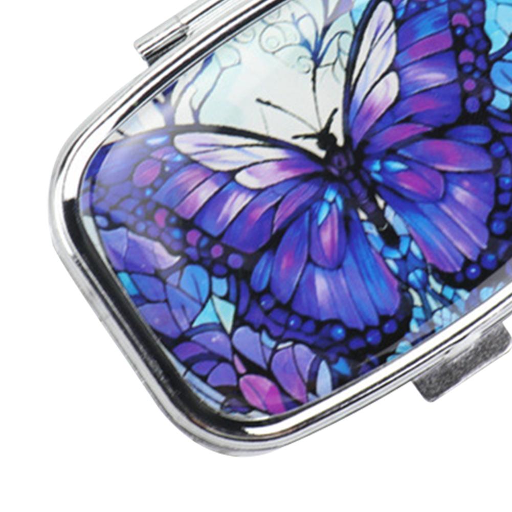 Маленькая таблетница и декоративный держатель для лекарств с 2 отделениями, металлический органайзер для таблеток для витаминов, рыбьего жира, пищевых добавок, контейнер для таблеток