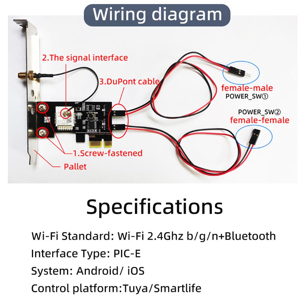 WiFi Интеллектуальный компьютерный выключатель питания Сброс Удаленное управление через приложение Голосовое управление